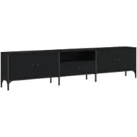 vidaXL Tv-meubel met lade 200x25x44 cm bewerkt hout zwart
