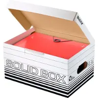 Leitz Opbergdozen Solid Box - S 6117 - FSC gerecycled karton - B 265 x D 370 x H 195 mm - wit - 10 stuks