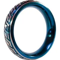 Black Label - Blue Wave Cockring - RVS - Blauw/Zilver 55 mm