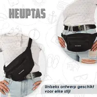 Bicky Bernard Unisex Heuptas/Fanny Pack: Ideaal voor Reizen, Wandelen, Sport en Smartphone | Crossbody Telefoontasje en Paspoort Buideltasje voor Dames & Heren zwart