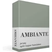 Ambiante jersey split-topper hoeslaken - Lits-jumeaux - Green