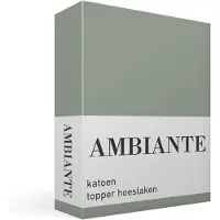 Ambiante Cotton Uni topper hoeslaken - Eenpersoons - Green