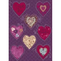 Komar - Muursticker - Retro Hartjes - Zelfklevend - Muurdecoratie - Stickers - 50 x 70 cm
