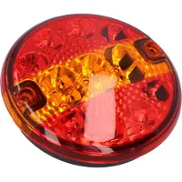 Carpoint LED Achterlicht – 12 & 24 Volt - 3 Functies - Remlicht, richtingaanwijzer & achterlicht – Schroefbevestiging & voor gemonteerde aansluitdraden - Diameter 140mm
