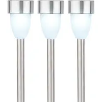 Lumineo Prikspot - solar - LED - RVS - 36 cm - 6x- Tuinverlichting - Tuinlampen - Solarlampen op zonne-energie