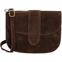 Charm London Suède Schoudertas Anna Donker Bruin
