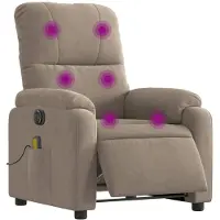 vidaXL Massagestoel elektrisch verstelbaar microvezelstof taupe