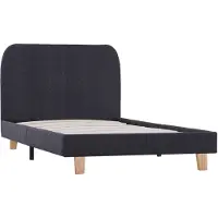 vidaXL Bedframe stof donkergrijs 90x200 cm