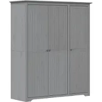vidaXL Garderobekast BODO, grijs, 146x53,5x173 cm, massief grenenhout