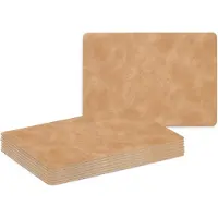 Zeller Placemats - 8x - lederlook - lichtbruin - 42 x 30 cm - tafel dekken - onderleggers