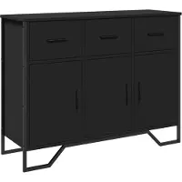 vidaXL Dressoir 97x32,5x74,5 cm bewerkt hout zwart