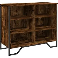 vidaXL Dressoir 91x35,5x74,5 cm bewerkt hout gerookt eikenkleurig