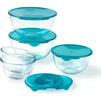 Pyrex - Prep & Store Mengkom met Deksel 5-Delig - Transparant - Borosilicaatglas