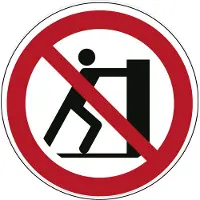 Allesveilig.nl Duwen verboden pictogram