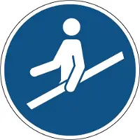 Allesveilig.nl Hand aan de reling verplicht gebodspictogram