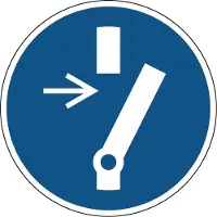 Allesveilig.nl Vrijschakelen voor onderhoud of herstelling gebodspictogram
