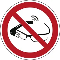 Allesveilig.nl Gebruik van slimme brillen verboden pictogram