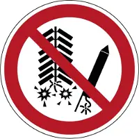 Allesveilig.nl Ontsteken van vuurwerk verboden pictogram