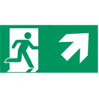 Allesveilig.nl Nooduitgang naar rechts boven pictogram