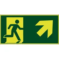 Allesveilig.nl Nooduitgang naar rechts boven lichtgevend pictogram