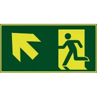Allesveilig.nl Nooduitgang naar links boven lichtgevend pictogram