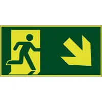 Allesveilig.nl Nooduitgang naar rechts onder lichtgevend pictogram
