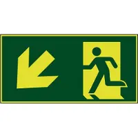 Allesveilig.nl Nooduitgang naar links onder lichtgevend pictogram
