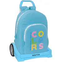 Safta With Trolley Evolution Benetton Wheeled Backpack Blauw Kinderen