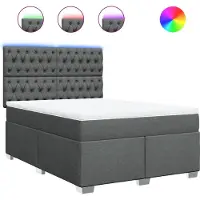 vidaXL Boxspringbed met matras, donkergrijs, 160x200 cm, gestoffeerd