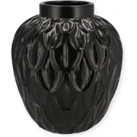 DK Design Daan Kromhout - Vaas - Pot - Inga Boa - Zwart - Keramiek - 23x25cm