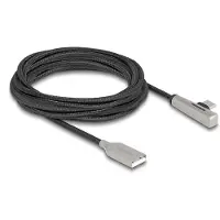 DeLOCK USB 2.0 Cable Type-A male to USB Type-C male angled with LED and Fast Charging 60 W 3 m