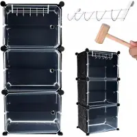 Iso Trade Schoenenrek met 6 niveaus - 93x44cm - schoenenkast - Zwart