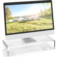 Relaxdays Ondersteuning voor monitor, Monitorstijgers, Transparant