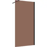 Guido Gusto Inloopdouche 100x200 8mm Nano glas mat zwart serie Silvio bronsglas