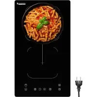 Kitchenbrothers - Inductie Kookplaat - Tot 3300W - Zwart- 2 Zone -52x30x5,8 cm