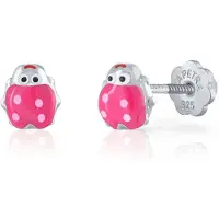 LaPetra Kinder Oorknopjes Lieveheersbeestje Roze