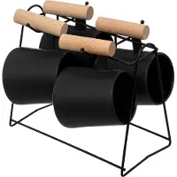 Usorteret Zwarte koffiekopjes op standaard TRIBECART, 4 stuks, 220 ml