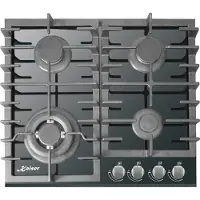 Kaiser gaskookplaat KCG 6383, luxe inbouw gaskookplaat 60cm, zwart glas