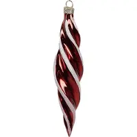 Clayre & Eef Kerstbal Overig Ø 4x17 cm Rood Wit Glas Kerstballen