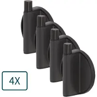 Tiger Tune handdoekhaken - 4 stuks - 5.4x6.5x2.5cm - metaal - geborsteld zwart 1327138946