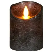 Anna's Collection LED Stompkaars Met Timer Rustiek Antraciet D 7,5 H 10 Cm