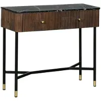 Giga Meubel Halkastje Japandi Bruin met Marmer 90cm