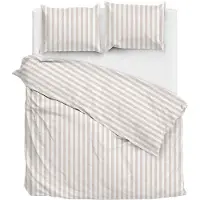 Zo! Home Dekbedovertrek Banda-di-Lino Sandy-Beige Katoen-200 x 200 / 220 cm | 2-Persoons