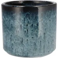 DK Design Bloempot model Blue Glaze - blauw - D18 x H20 cm - ombre - Plantenpotten
