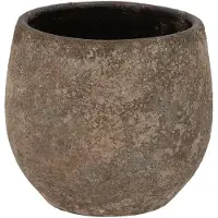DK Design Bloempot model Maya - roestbruin - D14 x H16 cm - rustiek - Plantenpotten