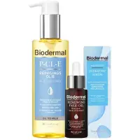 Biodermal Winter Specialties Met P-CL-E Reinigingsolie + Skin Booster Hydrating Serum + Renewing Face Oil Pakket
