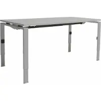 Schaffenburg Linesto N4 bureau, hoogte instelbaar (65-85cm) met 160x80cm robson zwevend 25mm blad en wit (RAL9010) vierpoot N-frame (poot rechthoekig 66 x 26 mm.), (met geintegreerde kabelgoot)