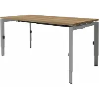 Schaffenburg Linesto N3 bureau, hoogte instelbaar (65-85cm) met 120x80cm logan eiken zwevend 25mm blad en wit (RAL9010) vierpoot N-frame (poot driehoekig 50x50x75 mm.), (met geïntegreerde kabelgoot)