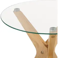 Beliani VALLEY - Bijzettafel - Lichthout - Veiligheidsglas