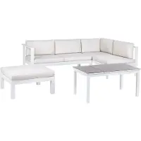 Beliani MESSINA - Loungeset voor 5 - Wit/Wit - Aluminium